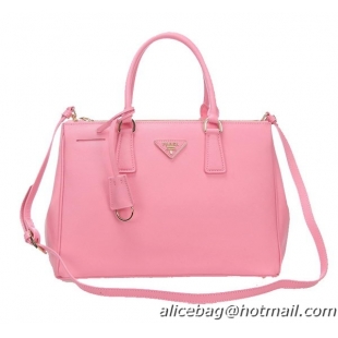 Prada BN2274 Pink Saffiano Calfskin Leather Tote Bag