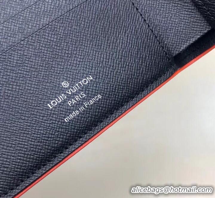 Best Grade Louis Vuitton Damier Cobalt Canvas Multiple Wallet Orange Logo M63352