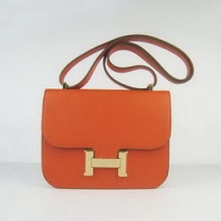 Hermes Constance Bag Orange Oxhide Leather Gold