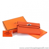 Low Cost Hermes Kelly Bi-Fold Wallet A708 Orange