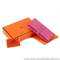 Top Design Hermes Bearn Japonaise Tri-Fold Wallet A308 Roseo