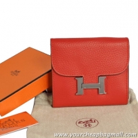 Shop Cheap Hermes Constance Wallets Togo Leather A608 Red