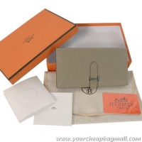 New Fashion Hermes Bearn Japonaise Bi-Fold Wallets H208 Grey