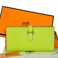 Spot Bulk Hermes Bearn Japonaise Original Leather Bi-Fold Wallets H208 Green