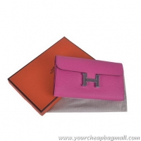 Discounts Hermes Constance Long Wallets Calfskin Leather H6023 Peach Silver