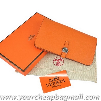 Hot Sell Hermes Dogon Wallet Travel Case H0201 Orange