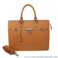 Latest Free Shipping Hermes Mens Kelly Briefcase Calf Leather H5229 Camel