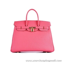 Discounts Hermes Birkin 35CM Tote Bag Pink Grainy Leather H6089 Gold