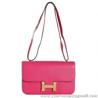 Duplicate Hermes Constance Bag Peach Grainy Leather 9999 Gold