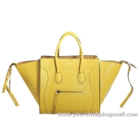Free Shipping Celine Luggage Phantom Original Grainy Leather Bags C3341 Yellow