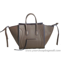 Celine Luggage Phantom Original Grainy Leather Bags C3341 Dark Khaki