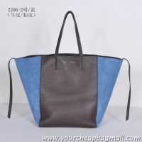 New Fashion Celine Cabas Phantom Large Shopping Bag 2206 Coffee&Blue