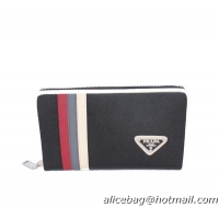 Prada Saffiano Leather Zippy Wallet 60045 Black