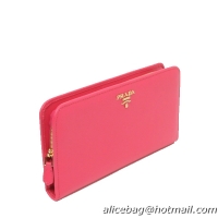 Prada Calfskin Leather Long Wallet 1M1265 Rose