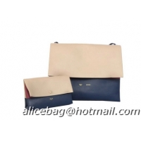 Hot Sell Celine All Soft in Calfskin Shoulder Bag 17218 12086 Grey&RoyalBlue