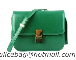 Super Quality Celine Classic Box Small Flap Bag Calfskin 88007 Jade Green