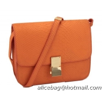 Shop Duplicate Celine Classic Box Small Flap Bag Original Snake Leather 11042 Orange