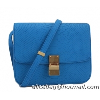 Low Price Celine Classic Box Small Flap Bag Original Snake Leather 11042 Blue