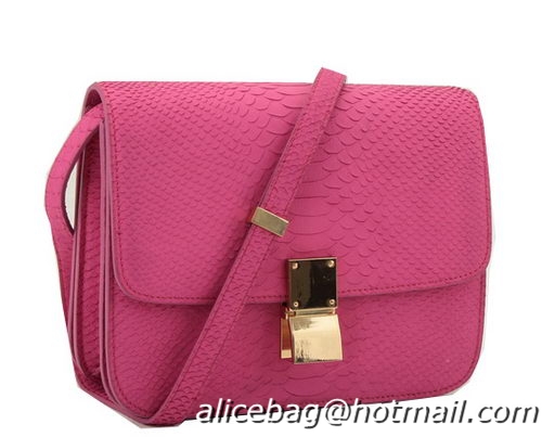Top Design Celine Classic Box Small Flap Bag Original Snake Leather 11042 Rose