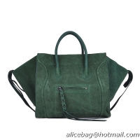 Duplicate Celine Phantom Bags Suede Leather C6028B Dark Green