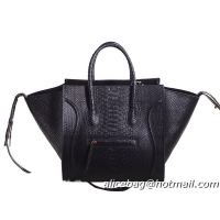 Top Design Celine Luggage Phantom Original Snake Leather Bags C3341 Black