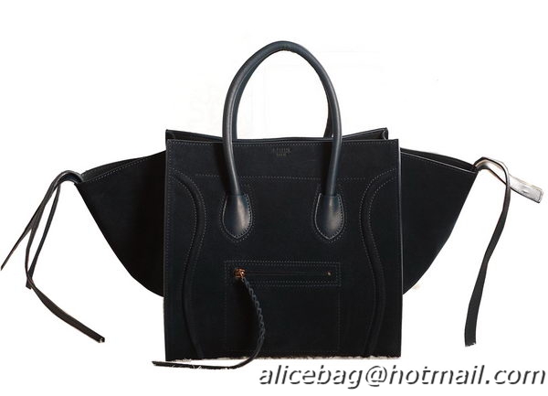 Low Price Celine Luggage Phantom Shopper Bags Nubuck Leather 3341 Dark Blue