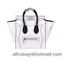 Celine Luggage Mini Boston Tote Bags Calfskin Leather CL3308 White