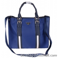Prada Canvas & Leather Briefcase VA0852 Blue