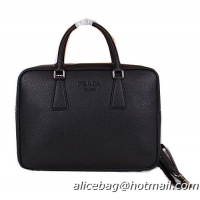 Prada Original Grainy Leather Briefcase P0798 Black