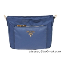 Prada Nylon Fabric Shoulder Bag BT0693 Royal