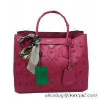 Prada Weave Original Leather Tote Bags B2756A Rose