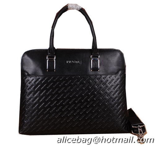 Prada Calfskin Leather Briefcase P66251 Black