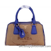 Prada Jacquard Nylon Fabric Boston Bag BN0867 Blue