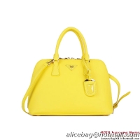 Inexpensive PRADA Saffiano Calf Leather Two Handle Bag BL0837 Lemon