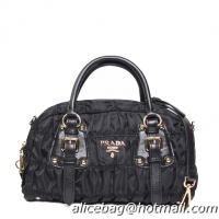 Prada BN0800 Black Gaufre Fabric Top Handle Bag