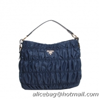 Prada Gaufre Nylon Fabric Hobo Bag BR4919 Blue