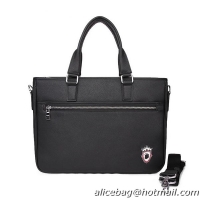 Prada Saffiano Calf Leather Briefcase 98631 Black