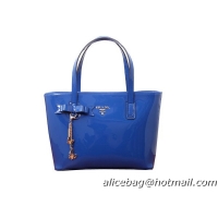 Prada Patent Leather Tote Bag BN8062 Blue
