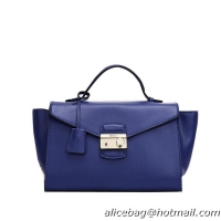 Prada Grained Calf Leather Flap Bag BR5034 RoyalBlue