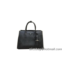 Prada Twin Saffiano Cuir Leather Tote Bag BN2748 Black