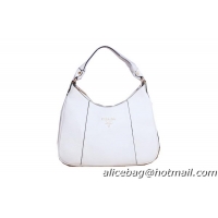 Prada Grainy Leather Shoulder Bag BN3503 White
