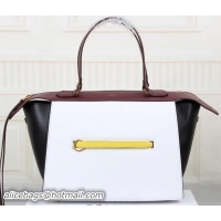 Traditional Specials Celine Ring Bag Smooth Calfskin Leather 176203 White&Black&Maroon
