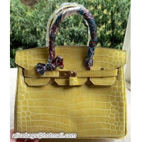 Classic Specials Hermes Birkin 25CM Tote Bag Croco Leather H25TCO Yellow