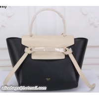 Stylish Celine mini Belt Bag Original Leather C3320 OffWhite&Black