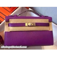 Purchase Hermes MINI Kelly 22cm Tote Bag Calfskin Leather K22 Purple