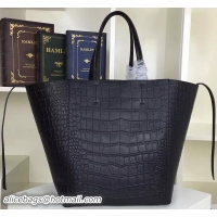 Lower Price Celine Cabas Phantom Bags Croco Leather C2206 Black
