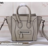Discount Colorful Celine Luggage Nano Tote Bag Original Leather CLY33081S Grey