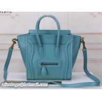 Famous Brands Celine Luggage Nano Tote Bag Original Leather CLY33081S Blue