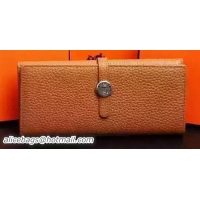 Low Price Hermes Dogon Original Leather Wallet H509 Brown