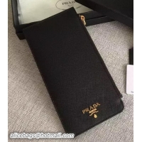 Modern Elegant Prada Saffiano Leather Business Card Holder BR1751 Black